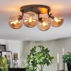 Gastor ceiling light, globe light Amber, 4-light sources