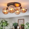Gastor ceiling light, globe light Amber, 4-light sources