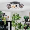 Koyoto ceiling light, globe light Amber, clear, Smoke-coloured, 4-light sources