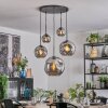 Ripoll hanging light, globe light, pendant light Smoke-coloured, 5-light sources