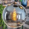 Koyoto hanging light, globe light, pendant light blue, chrome, green, clear, coppery, Smoke-coloured, 5-light sources