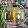 Koyoto hanging light, globe light, pendant light blue, chrome, green, clear, coppery, Smoke-coloured, 5-light sources