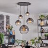 Koyoto hanging light, globe light, pendant light clear, Smoke-coloured, 5-light sources