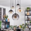 Koyoto hanging light, globe light, pendant light Amber, clear, Smoke-coloured, 5-light sources