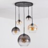 Koyoto hanging light, globe light, pendant light Amber, clear, Smoke-coloured, 5-light sources