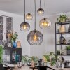 Koyoto hanging light, globe light, pendant light Amber, clear, Smoke-coloured, 5-light sources