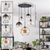Koyoto hanging light, globe light, pendant light Amber, clear, Smoke-coloured, 5-light sources