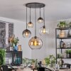 Koyoto hanging light, globe light, pendant light Amber, clear, Smoke-coloured, 5-light sources