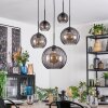 Koyoto hanging light, globe light, pendant light Smoke-coloured, 5-light sources