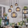 Koyoto hanging light, globe light, pendant light Smoke-coloured, 5-light sources