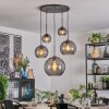 Koyoto hanging light, globe light, pendant light Smoke-coloured, 5-light sources