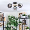 Koyoto ceiling light, globe light gold, black, 3-light sources