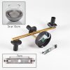 Koyoto ceiling light, globe light gold, black, 3-light sources