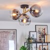 Koyoto ceiling light, globe light gold, black, 3-light sources