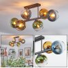 Koyoto ceiling light, globe light 21 cm blue, gold, green, clear, 6-light sources