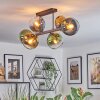 Koyoto ceiling light, globe light 21 cm blue, gold, green, clear, 6-light sources