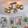 Koyoto ceiling light, globe light 21 cm blue, gold, green, clear, 6-light sources