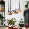 Ripoll hanging light, globe light, pendant light Ecru, black, 5-light sources