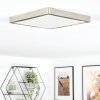 Finsrud bathroom light, ceiling light, Panel LED matt nickel, 1-light source