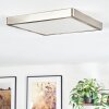 Finsrud bathroom light, ceiling light, Panel LED matt nickel, 1-light source