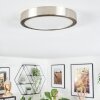 Finsrud bathroom light, ceiling light, Panel LED matt nickel, 1-light source