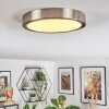 Finsrud bathroom light, ceiling light, Panel LED matt nickel, 1-light source