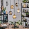 Koyoto hanging light, globe light, pendant light gold, black, 5-light sources