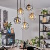 Koyoto hanging light, globe light, pendant light gold, black, 5-light sources