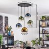 Koyoto hanging light, globe light, pendant light gold, black, 5-light sources