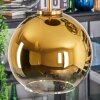Koyoto hanging light, globe light, pendant light gold, black, 5-light sources