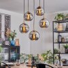 Koyoto hanging light, globe light, pendant light gold, black, 5-light sources