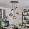 Koyoto hanging light, globe light, pendant light gold, black, 5-light sources