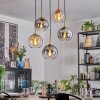 Koyoto hanging light, globe light, pendant light gold, black, 5-light sources