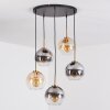 Koyoto hanging light, globe light, pendant light gold, black, 5-light sources