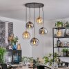 Koyoto hanging light, globe light, pendant light gold, black, 5-light sources