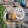 Ripoll hanging light, globe light, pendant light chrome, clear, Smoke-coloured, 5-light sources