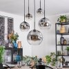 Ripoll hanging light, globe light, pendant light clear, Smoke-coloured, 5-light sources