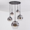 Ripoll hanging light, globe light, pendant light clear, Smoke-coloured, 5-light sources