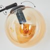 Gastor globe light, floor lamp Amber, Smoke-coloured, 5-light sources