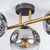 Ripoll ceiling light, globe light gold, black, 3-light sources