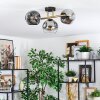 Ripoll ceiling light, globe light gold, black, 3-light sources
