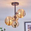 Chehalis ceiling light, globe light Amber, 4-light sources