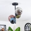 Chehalis ceiling light, globe light blue, green, coppery, Smoke-coloured, 4-light sources