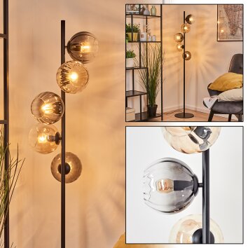 Koyoto globe light, floor lamp Amber, clear, Smoke-coloured, 5-light sources