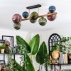 Chehalis ceiling light, globe light gold, black, 8-light sources