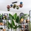 Chehalis ceiling light, globe light gold, black, 8-light sources