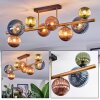 Chehalis ceiling light, globe light gold, black, 8-light sources