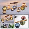 Chehalis ceiling light, globe light gold, black, 8-light sources