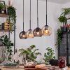 Koyoto hanging light, globe light, pendant light Ecru, black, 4-light sources