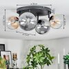 Chehalis ceiling light, globe light Amber, clear, Smoke-coloured, 4-light sources